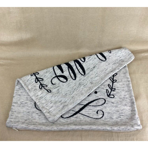 Hello Fall Gray Knit Pillow Cover 20" Square Fall Decor Thanksgiving Harvest - Picture 3 of 5